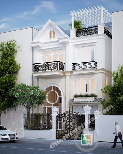  Thiết kế ngoại thất biệt thự phố 3 tầng tại Đà Nẵng